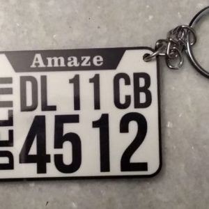 Best Customized Vehicle Number Wooden Keychain.