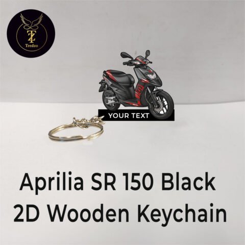 Best Aprilia SR 150 Black 2D Wooden Keychain