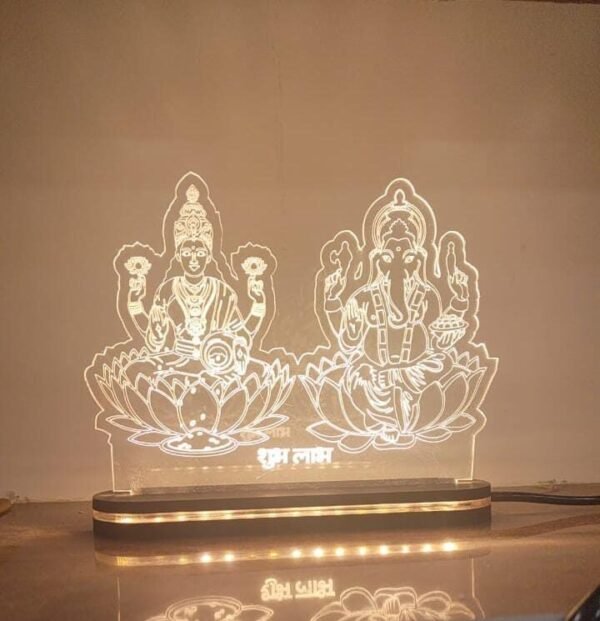 Mahalaxmi Shree Ganesh 3d illusion Lamp