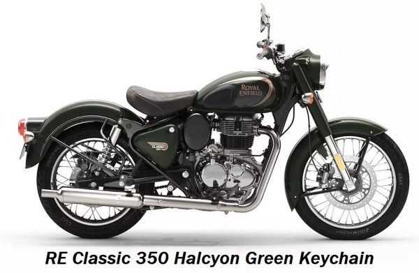 RE Classic 350 Halcyon Green Keychain