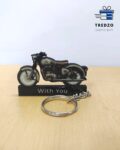 Best RE Classic 350 Gunmetal Grey Wooden Keychain