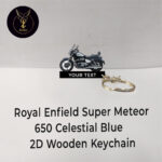 Best Royal Enfield Super Meteor 650 2D Wooden Keychain