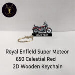 Best Royal Enfield Super Meteor 650 2D Wooden Keychain