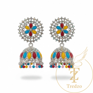 5 silver jhumka for women