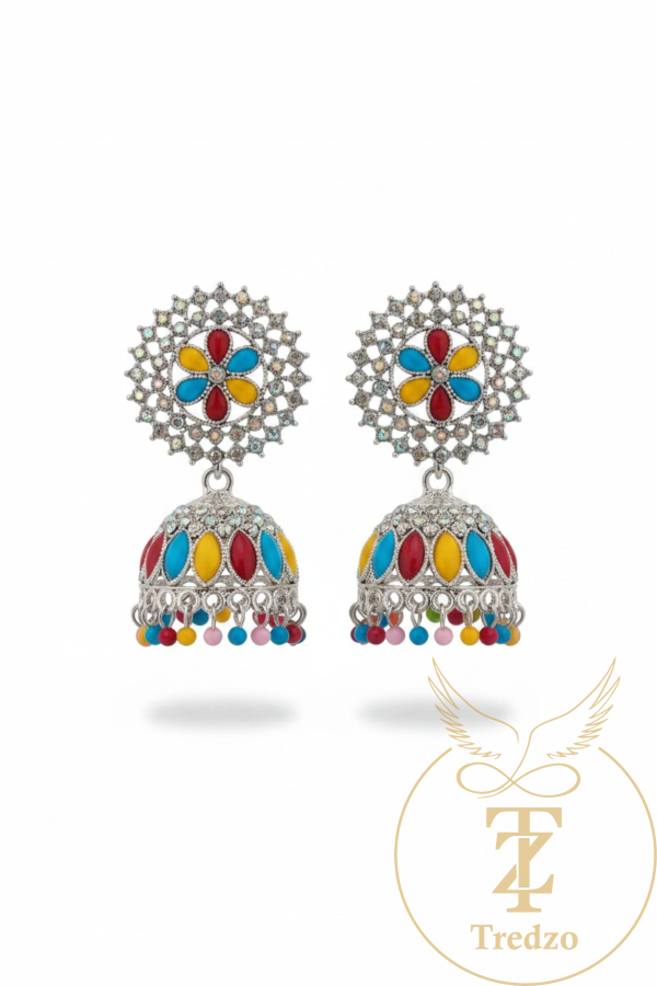 5 silver jhumka for women