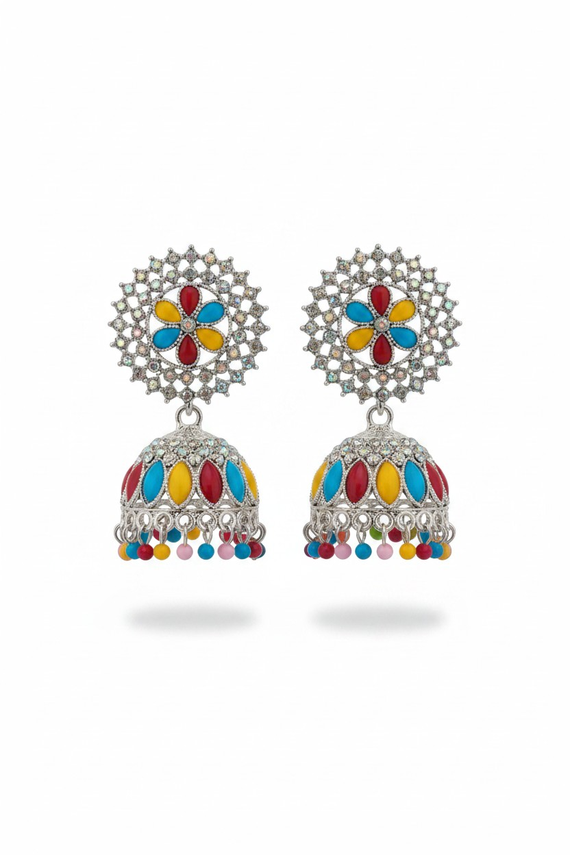 5 silver jhumka for women