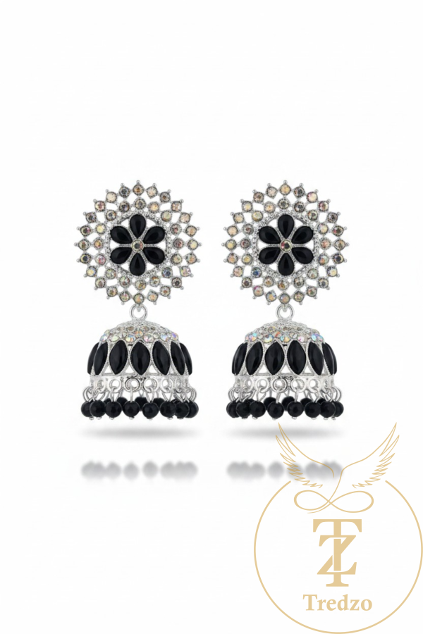 No. 1 black stone jhumkas