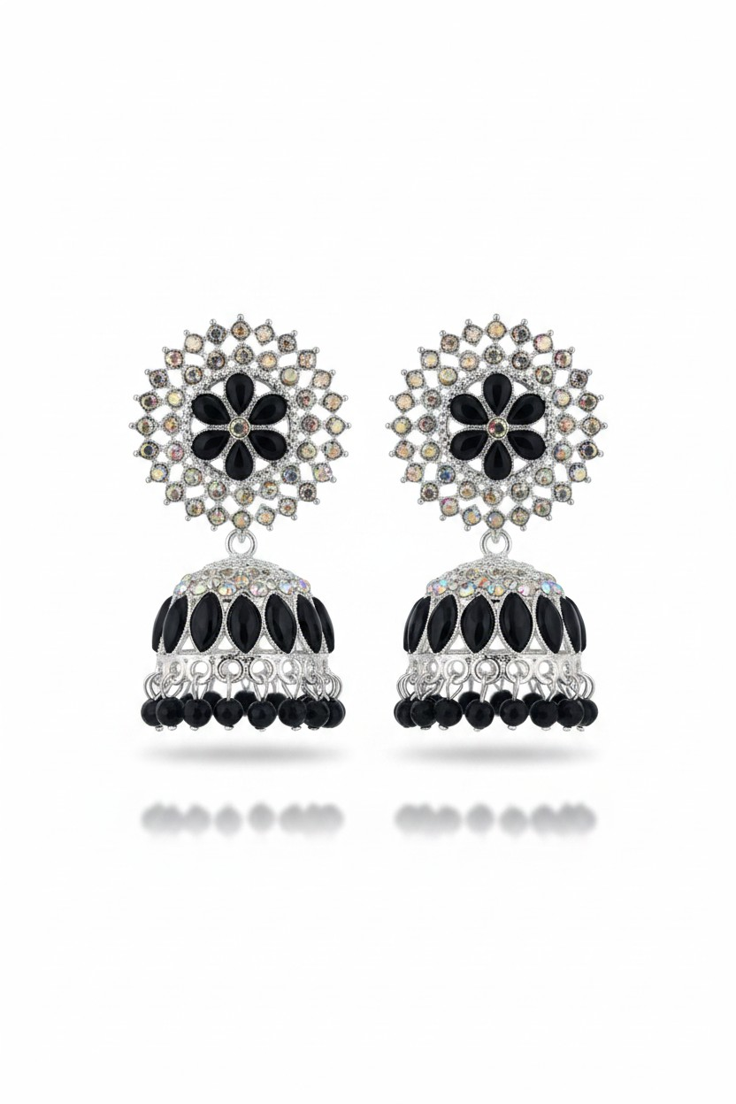 No. 1 black stone jhumkas