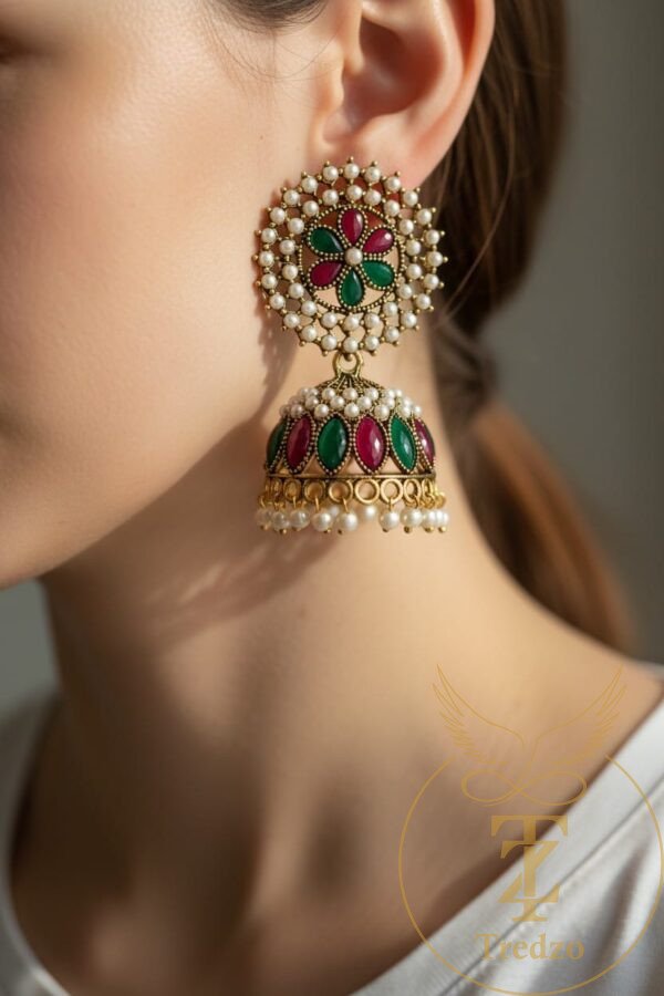multicolour jhumka earrings