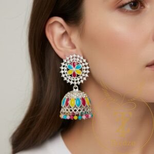 silver jhumka for women